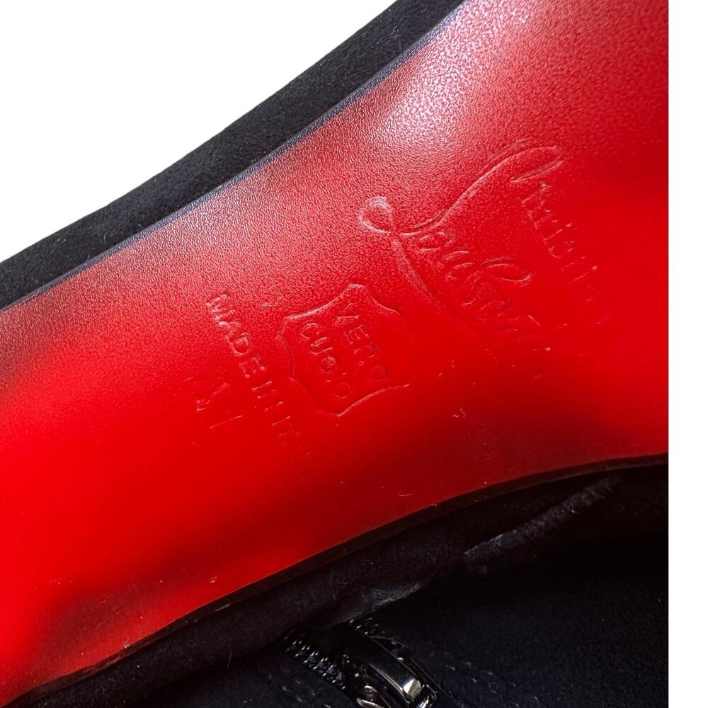 Christian Louboutin Black Red Bottom Bootie Size 10.5 41 Designer Luxury Staple - Picture 8 of 11